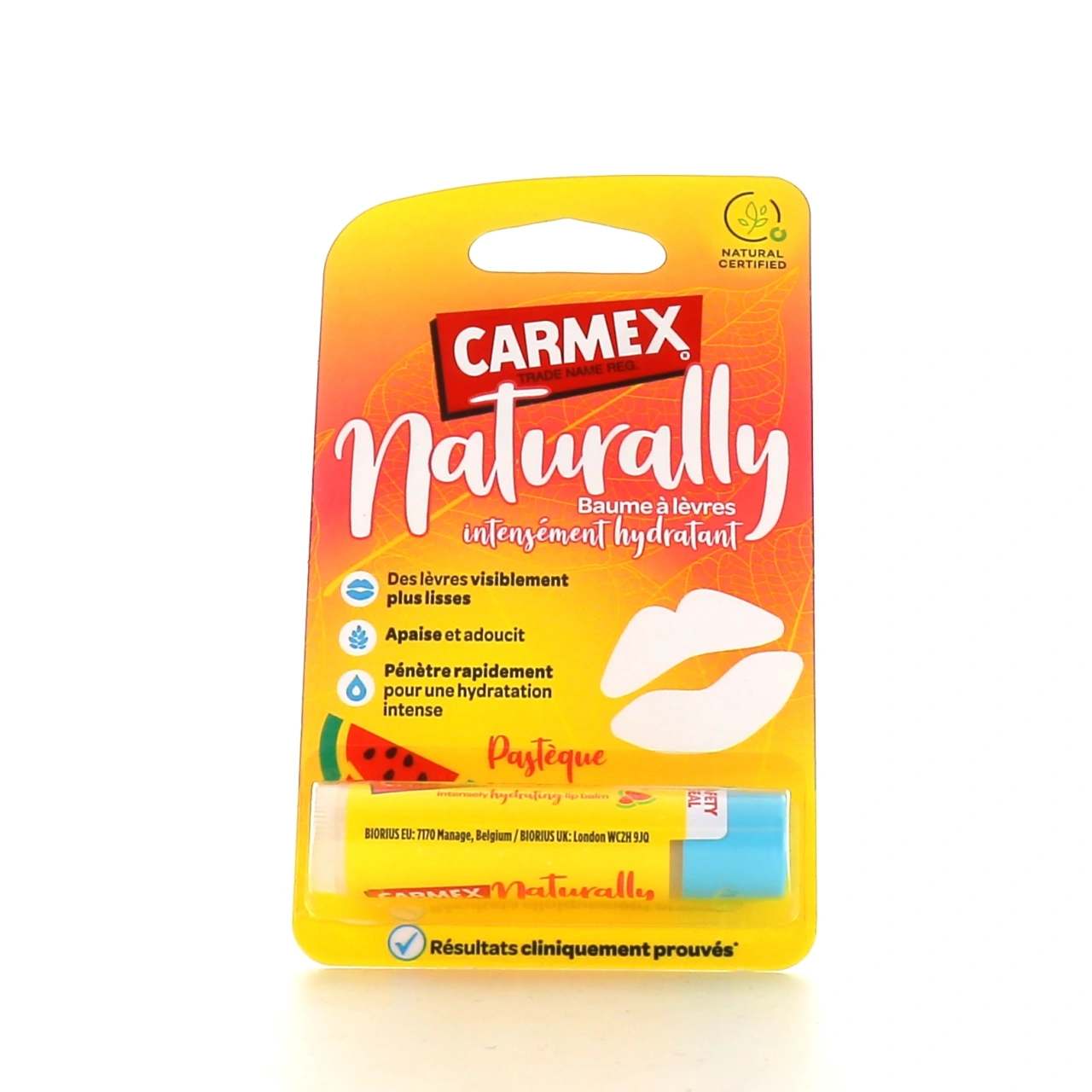 Carmex Naturally Baume Lèvres Intensément Hydratant - Carmex