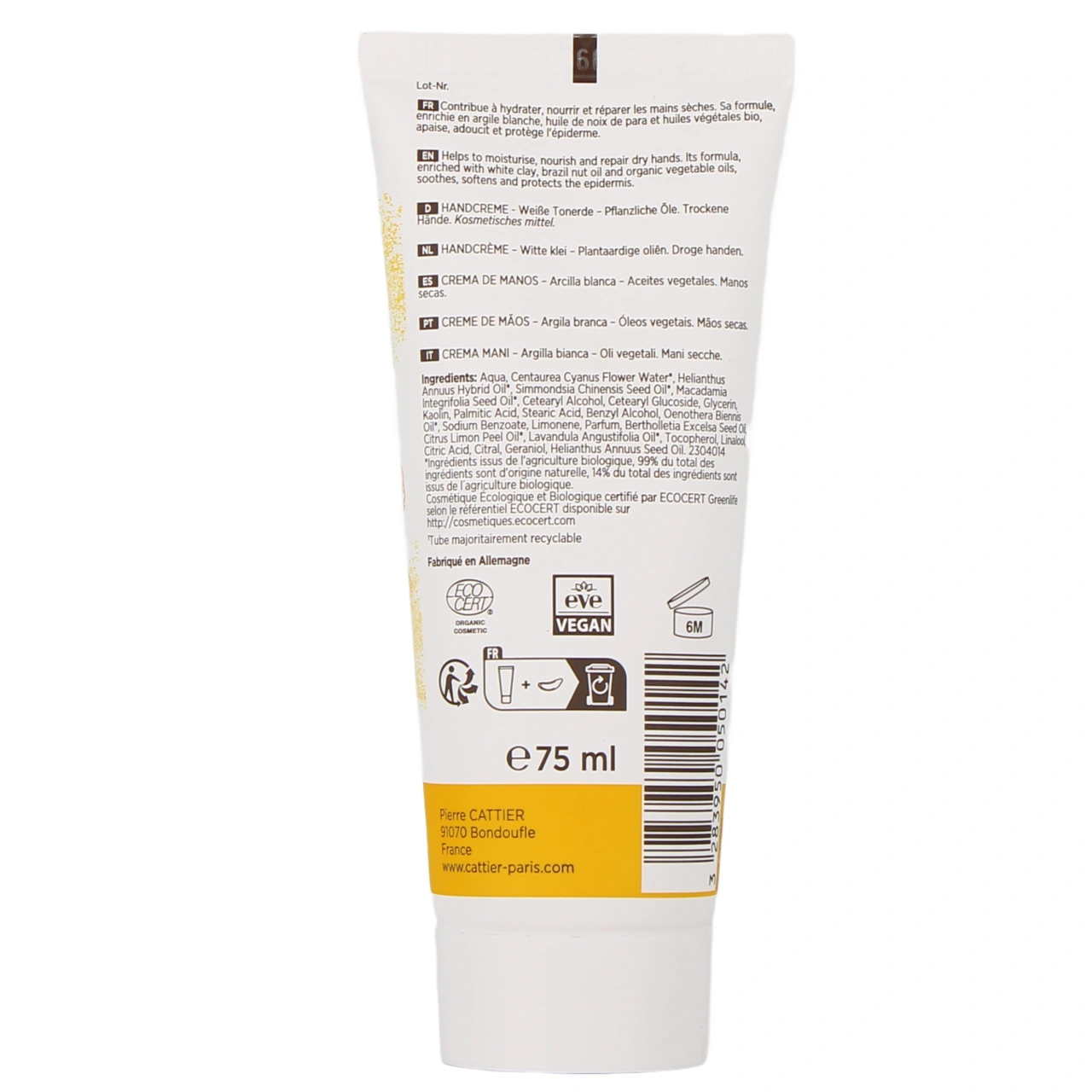 Cattier Crème Mains Argile Blanche Bio - Vue 3