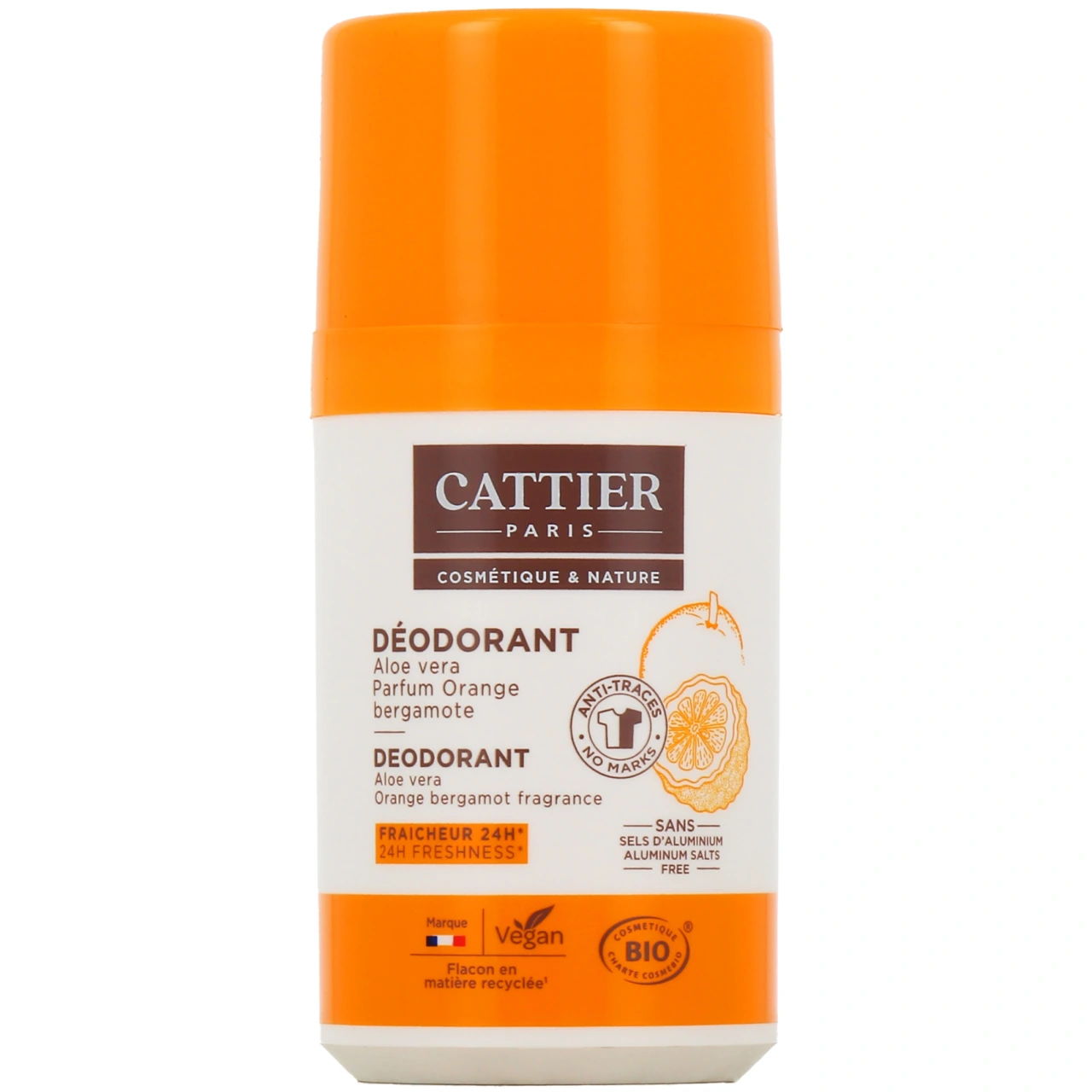 Cattier Déodorant Roll-On 24h Bio - Cattier