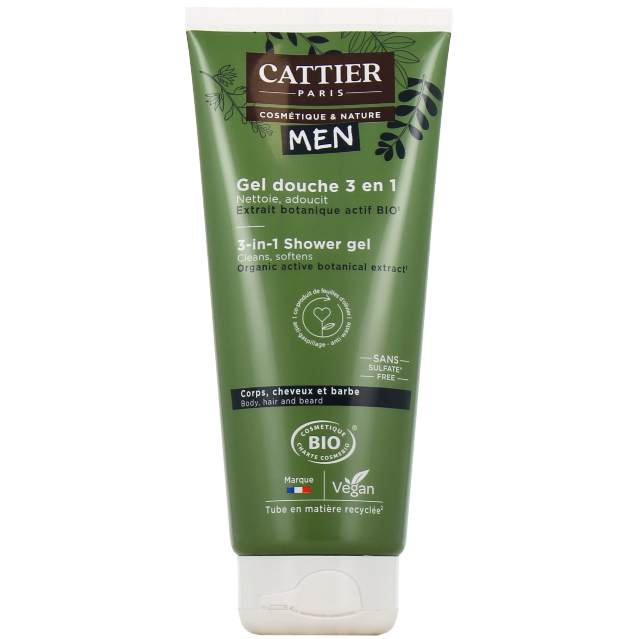 Cattier Gel Douche Homme 3 en 1 - Cattier