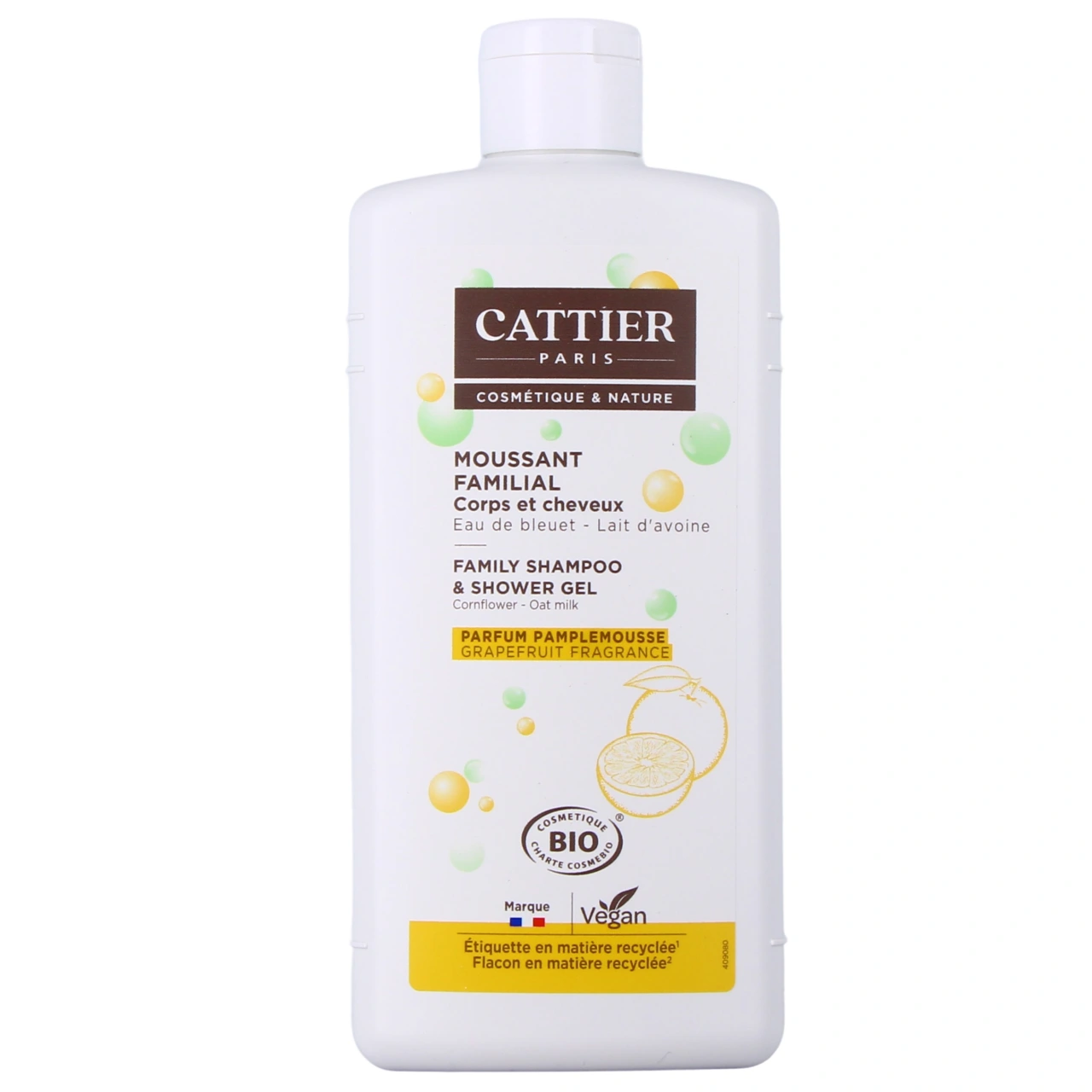 Cattier Gel Moussant Familial Bio Corps et Cheveux - Cattier