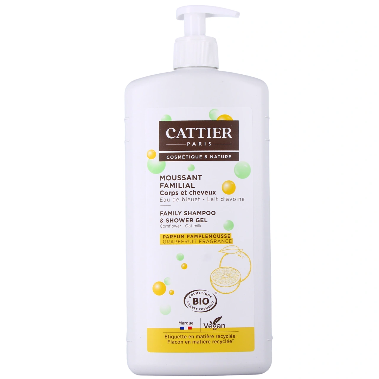 Cattier Gel Moussant Familial Bio Corps et Cheveux - Vue 4