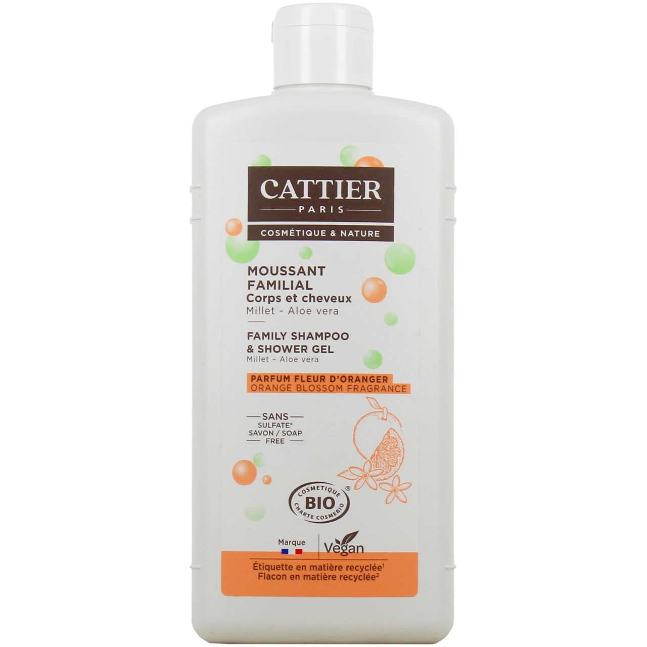 Cattier Gel Moussant Familial Bio Corps et Cheveux Sans sulfate - Cattier