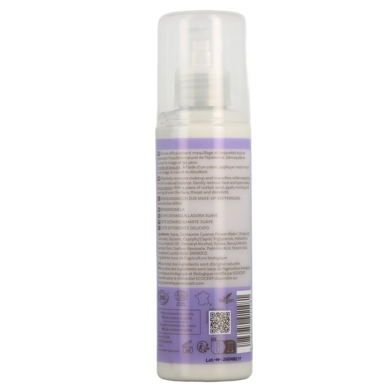 Cattier Lait Démaquillant Bio Visage et Yeux - Vue 3