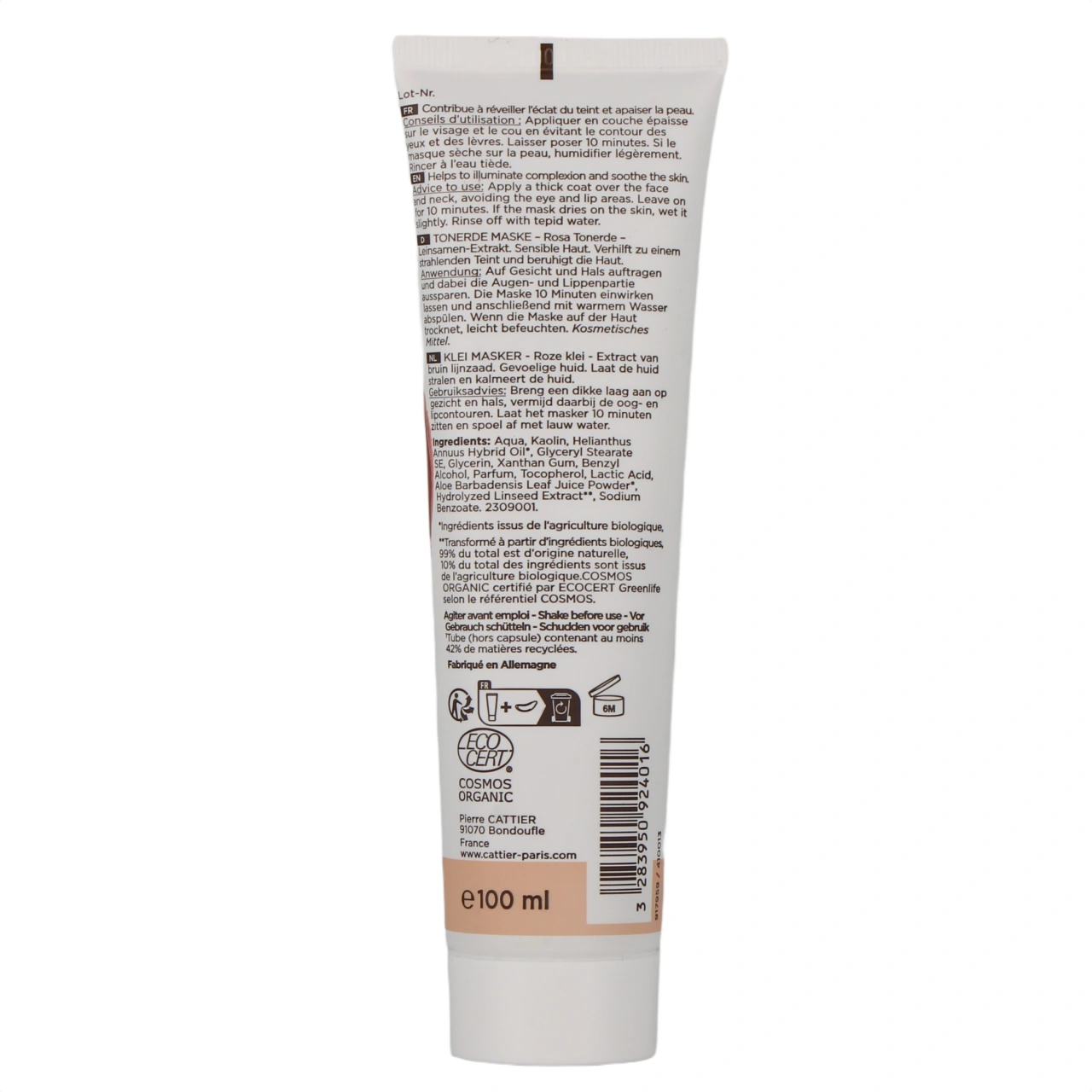 Cattier Masque Argile Rose Bio - Vue 3
