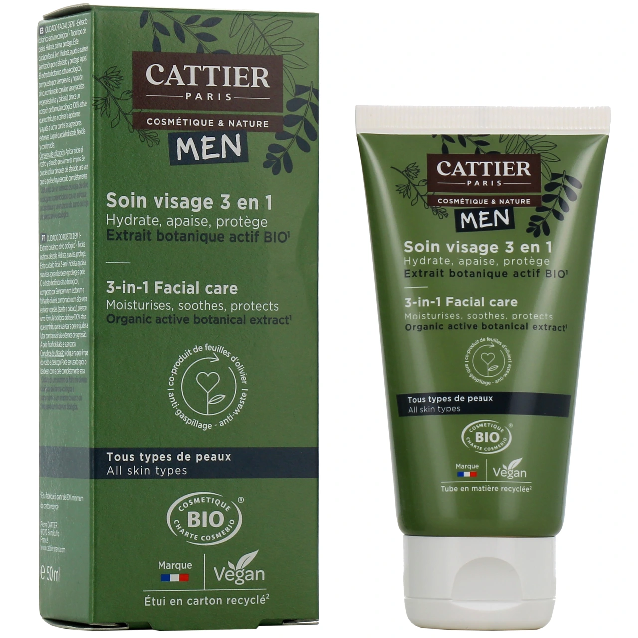 Cattier Men Soin Visage 3 en 1 - Cattier