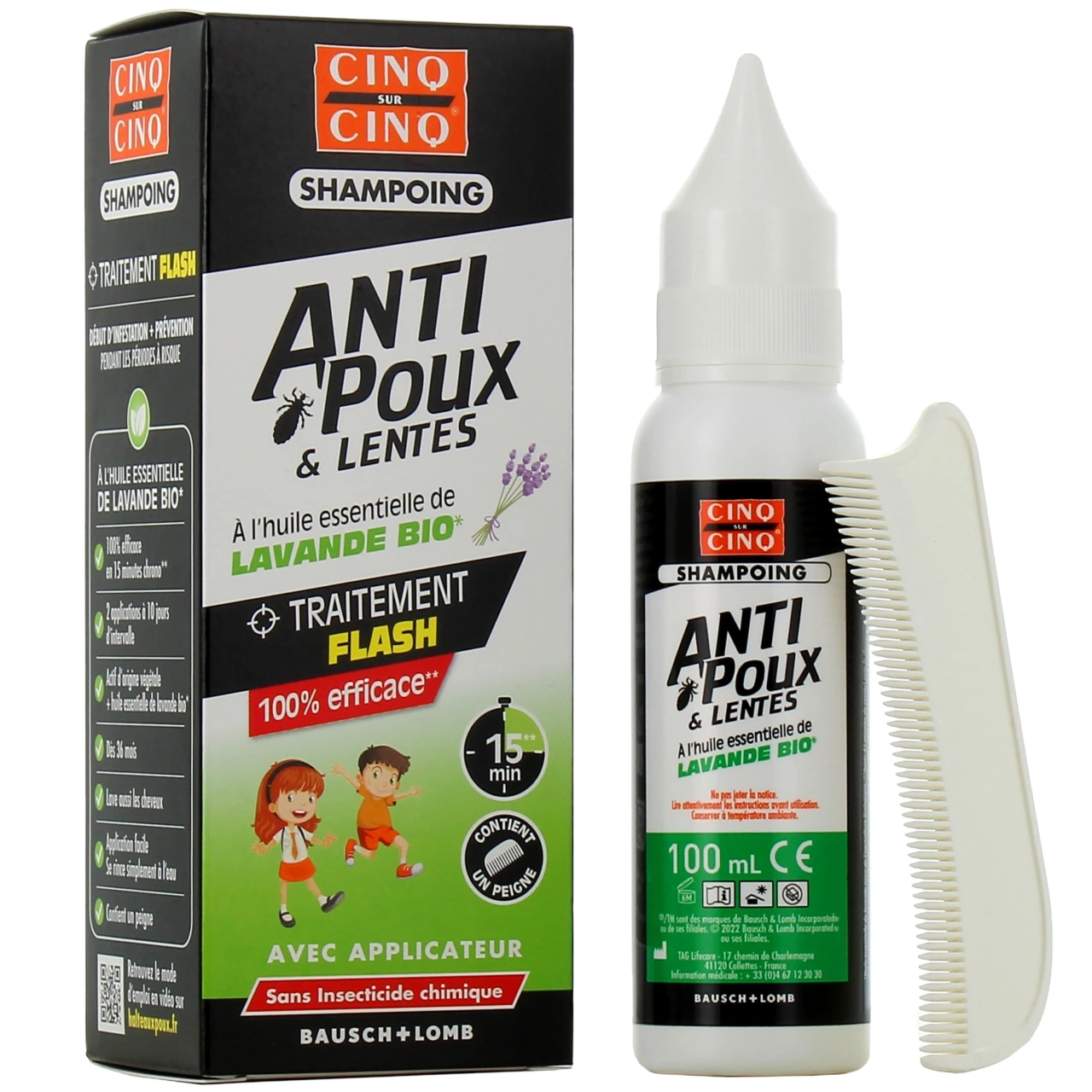 Cinq sur Cinq Shampooing Lavande Anti-Poux et Lentes - Cinq sur Cinq
