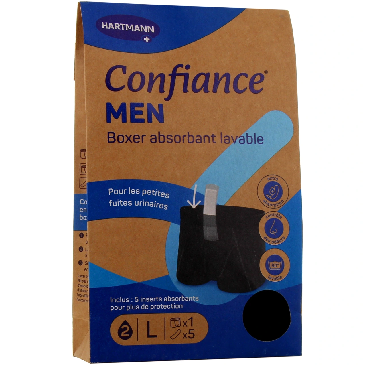 Confiance Men Boxer Absorbant Lavable - Vue 4