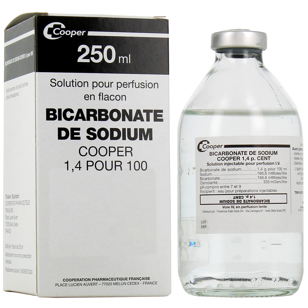 Bicarbonate de Sodium Cooper 1,4 % Solution pour Perfusion - Cooper