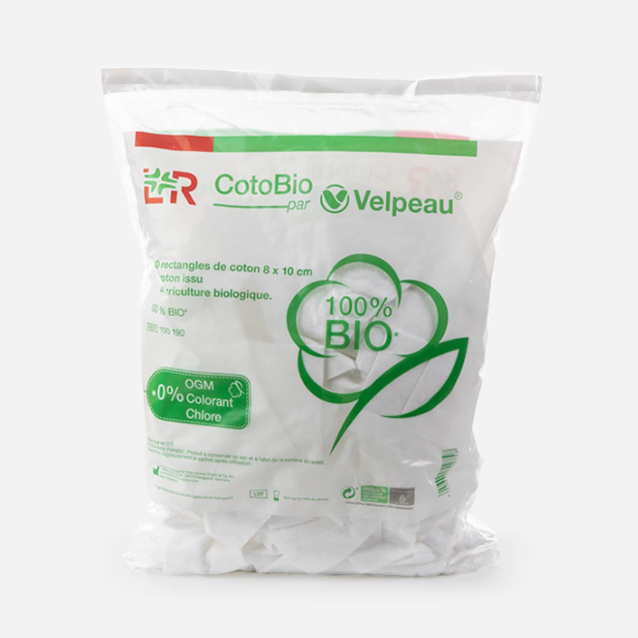 Cotobio Rectangles de Coton Bio 8 x 10 cm - Lohmann