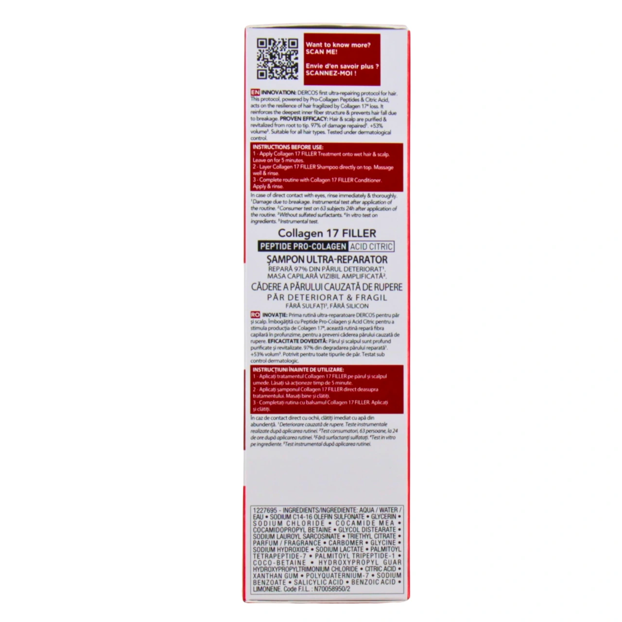 Dercos Collagen Filler 17 Shampooing - Vue 3