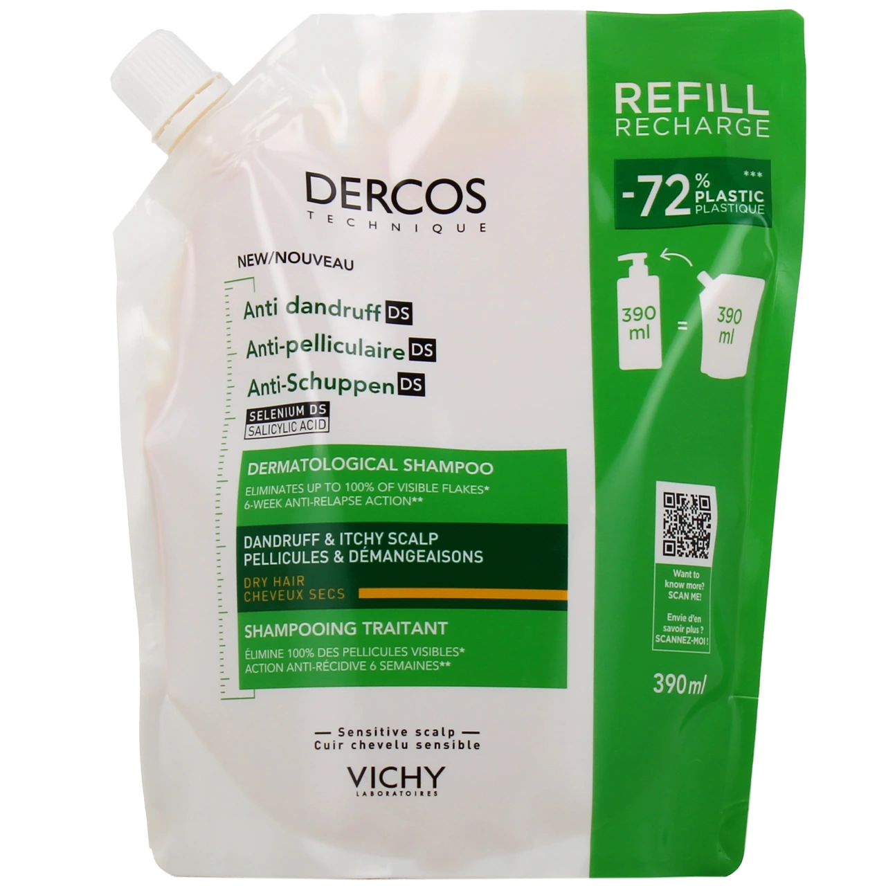Dercos Shampooing Anti-Pelliculaire Traitant Cheveux Secs - Vue 5