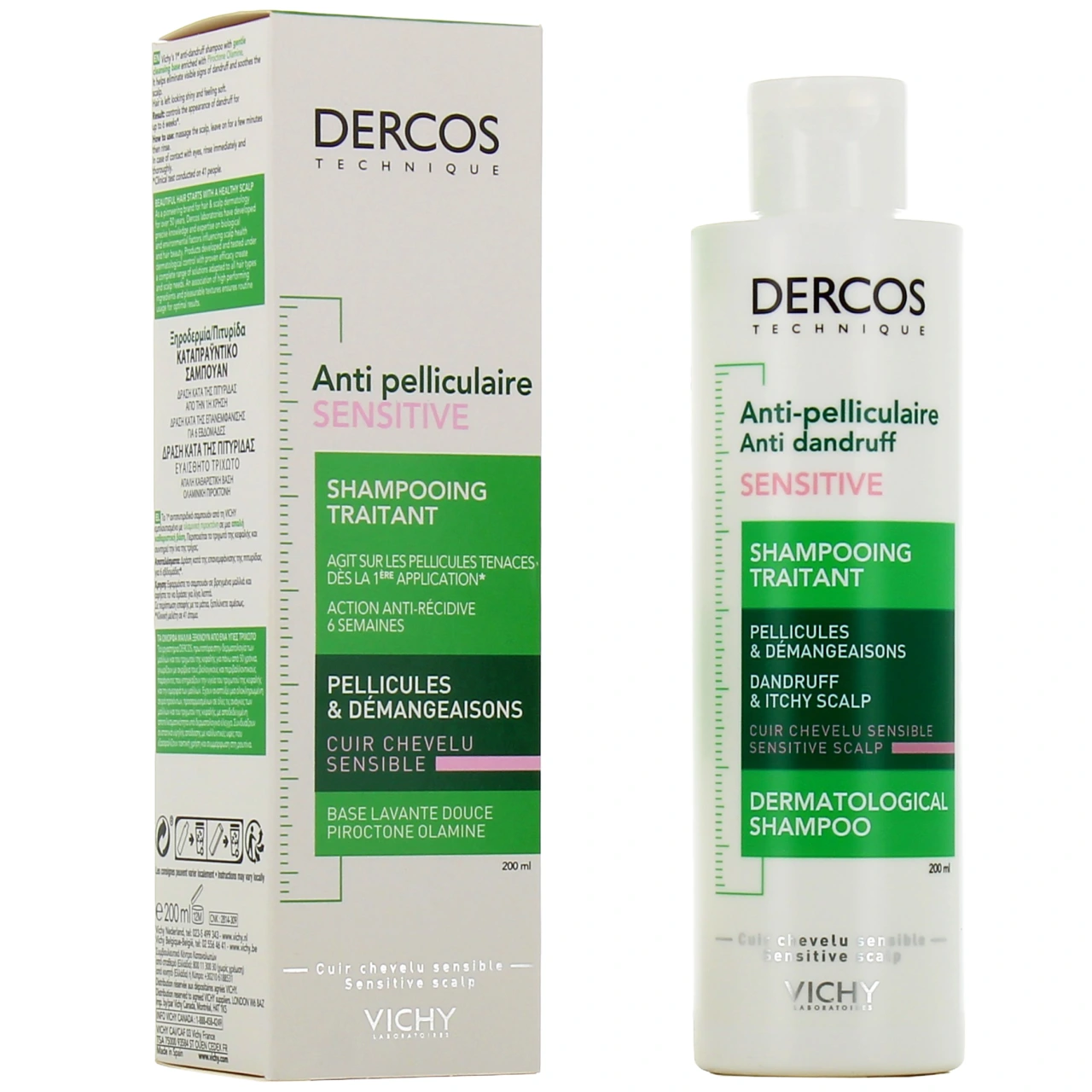 Dercos Shampooing Traitant Anti-Pelliculaire Cuir Chevelu Sensible - Dercos