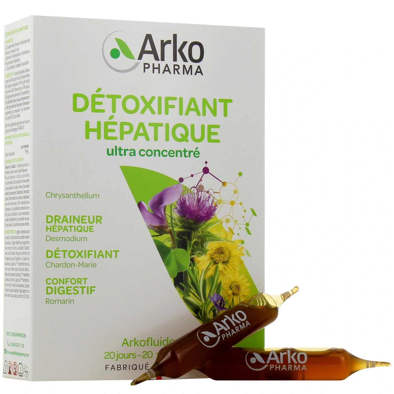 Détoxifiant Hépatique Arkofluides formule plus concentrée ampoules - Arkofluides