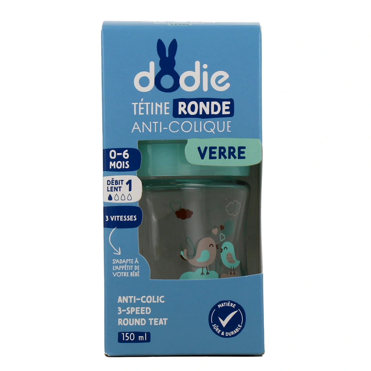Dodie Biberon Verre Anti-Colique 0-6 mois - Vue 2