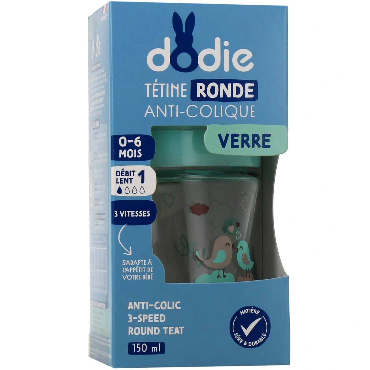 Dodie Biberon Verre Anti-Colique 0-6 mois - Dodie