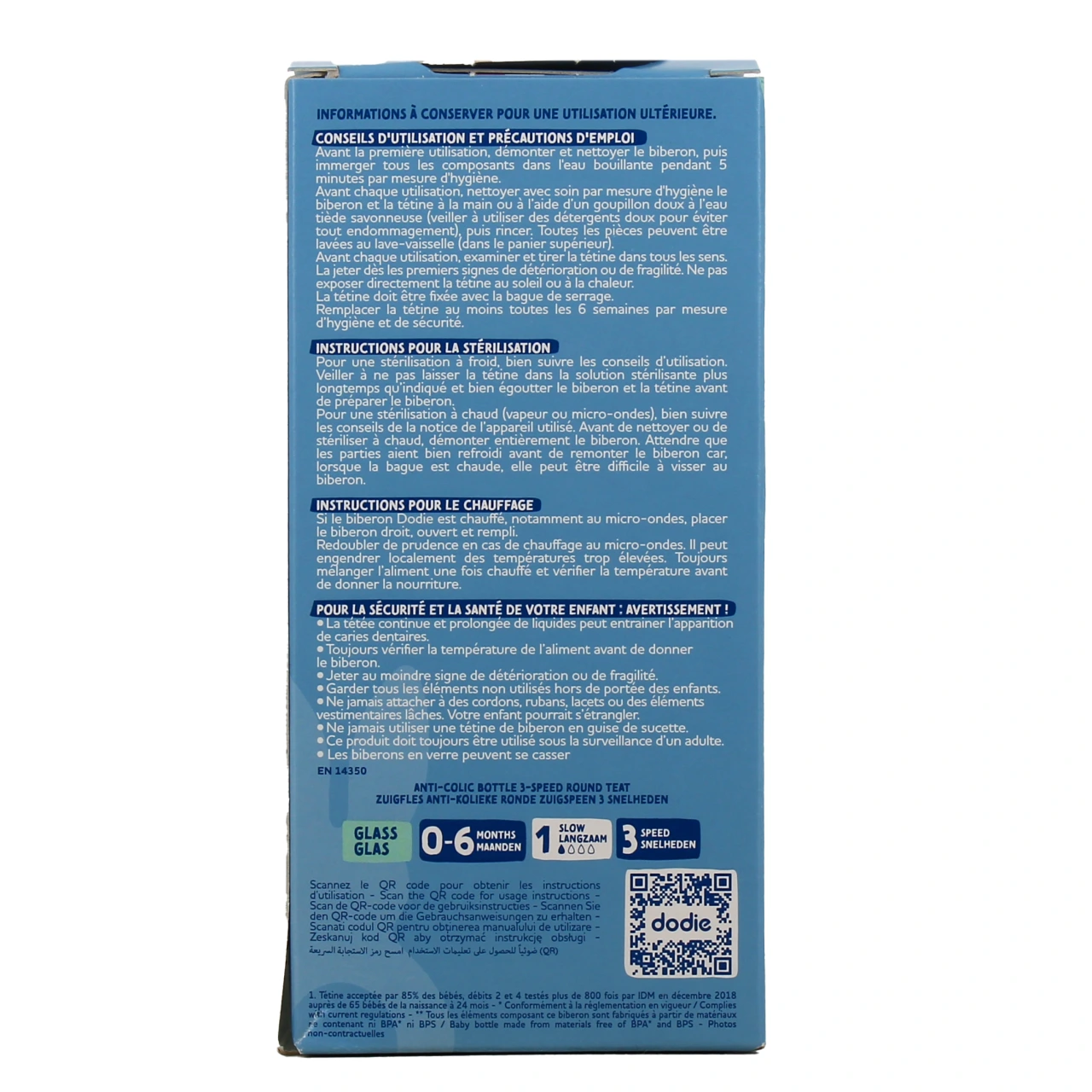 Dodie Biberon Verre Anti-Colique 0-6 mois - Vue 3