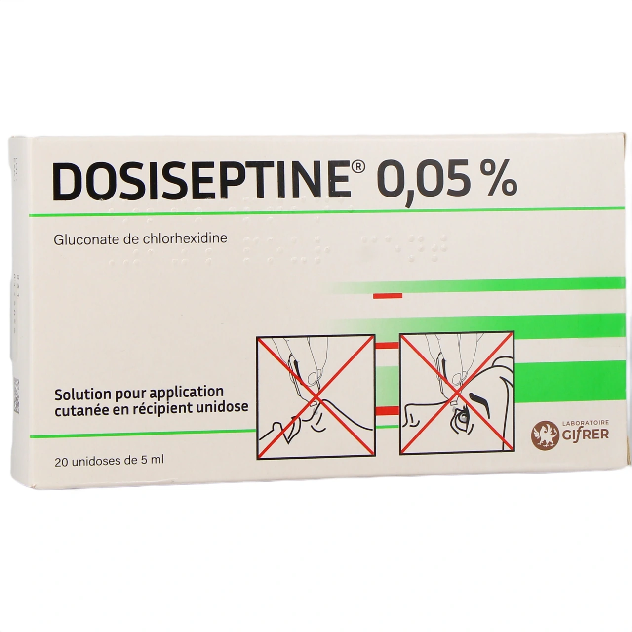 Dosiseptine 0,05% Solution Antiseptique en unidoses - Gifrer