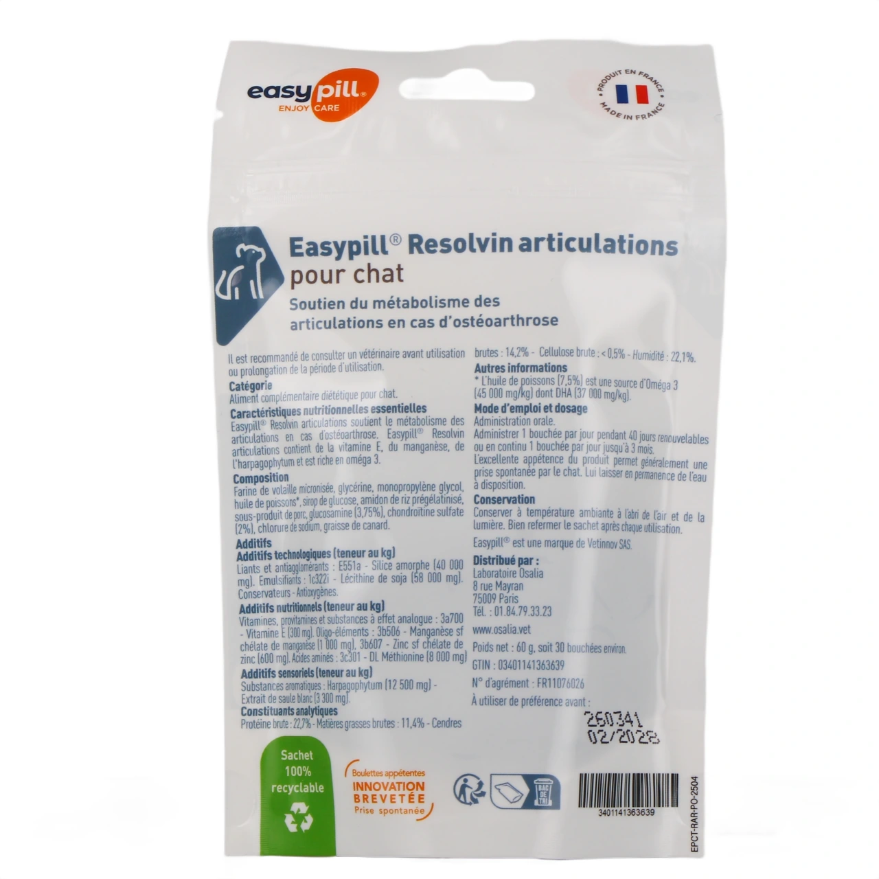 Easypill Resolvin Articulations pour Chat - Vue 3