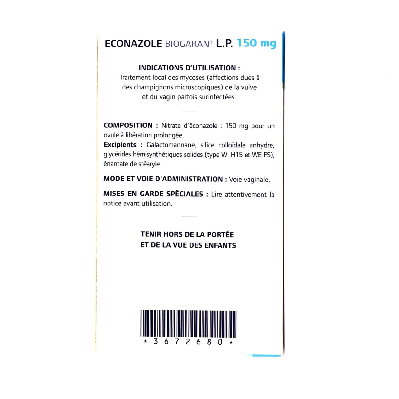 Econazole Ovule - Vue 5