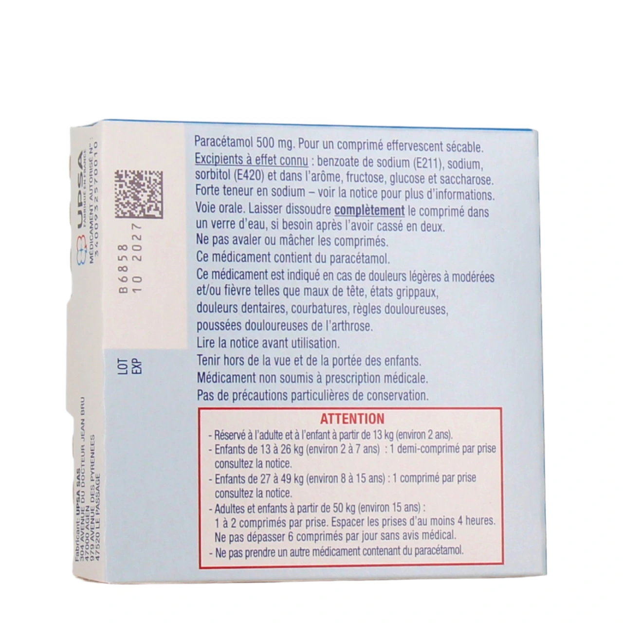 EfferalganMed 500 mg - Vue 5