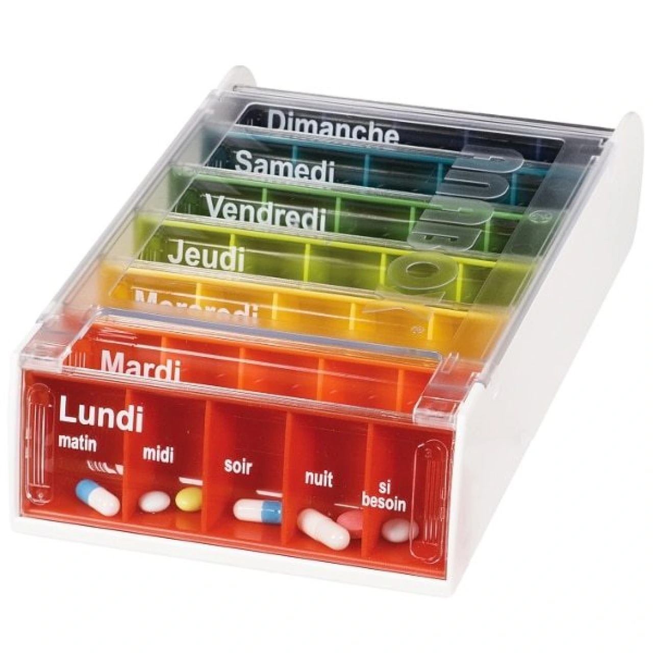 Anabox Pilulier 7 jours Arc-en-ciel - Visiomed