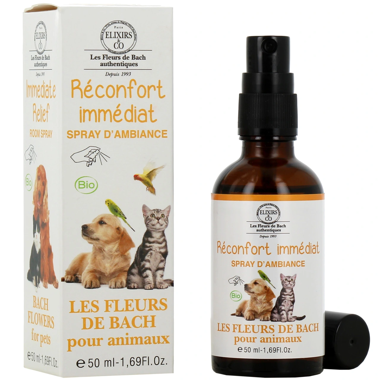 Elixirs & Co Réconfort Immédiat Spray d'Ambiance pour Animaux Bio - Elixirs And Co