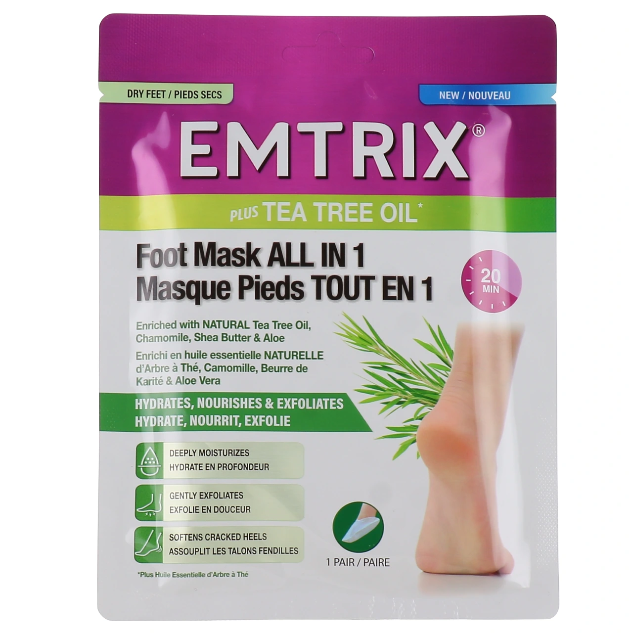 Emtrix Masque Pieds Tout en 1 - Emtrix