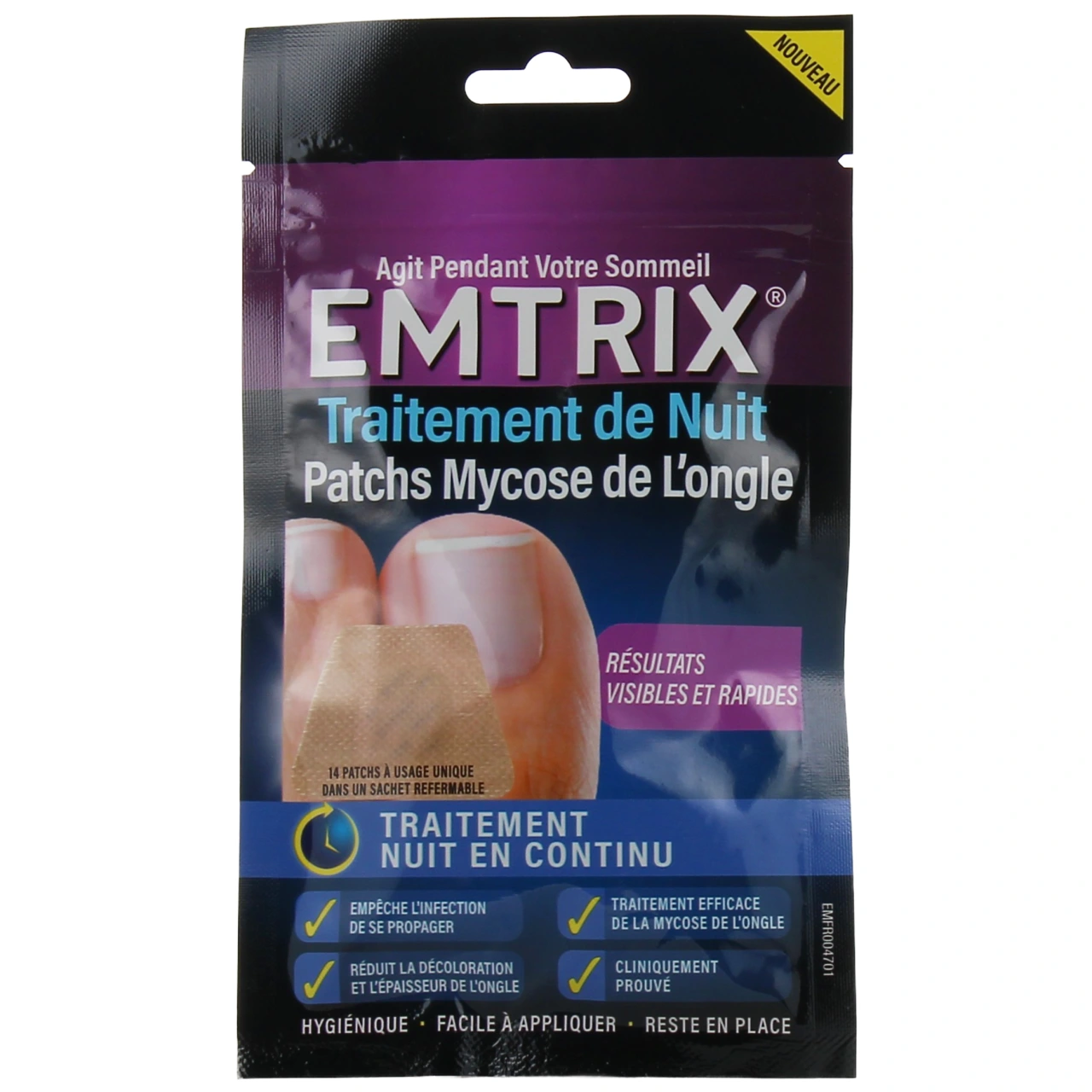 Emtrix Patch Nuit Mycose de l'ongle - Emtrix