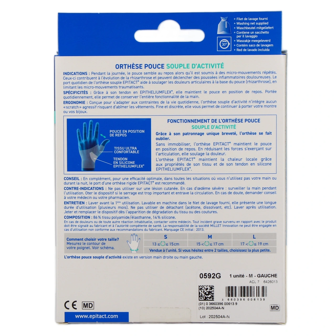 Epitact Orthèse de Pouce Souple d'Activité Rhizathrose - Vue 3