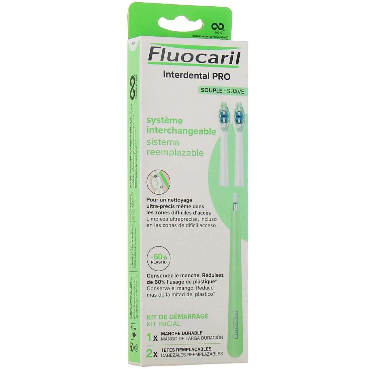 Fluocaril Interdental Pro Brosse à Dents Tête Remplaçable - Fluocaril