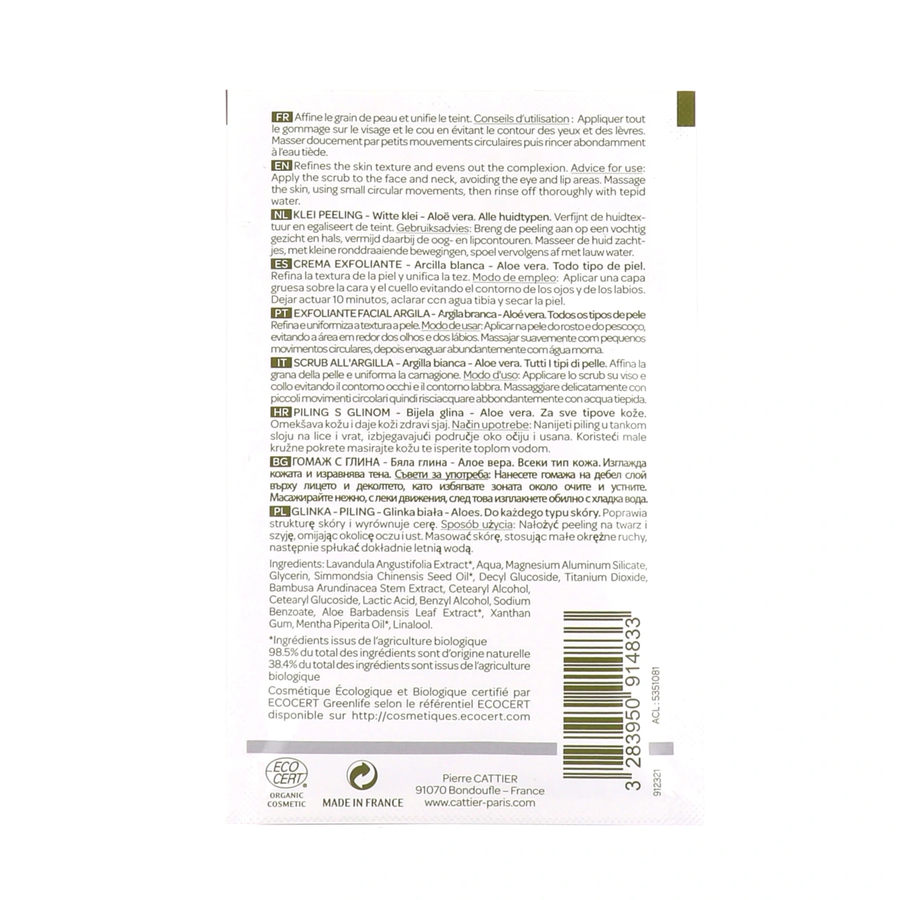 Cattier Gommage Argile Blanche Bio - Vue 6