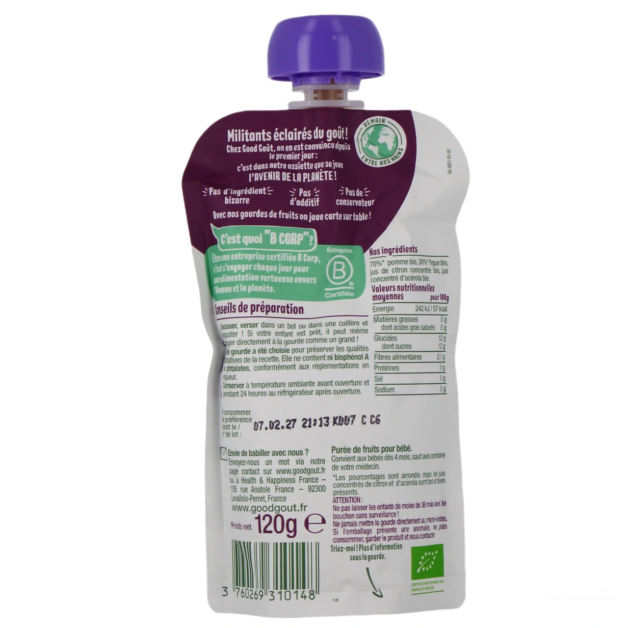 Good Goût Compote Bébé dès 4 mois - Vue 3