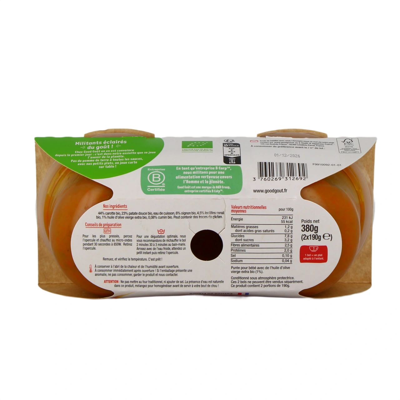 Good Goût Plat Bio pour Bébé - Vue 6