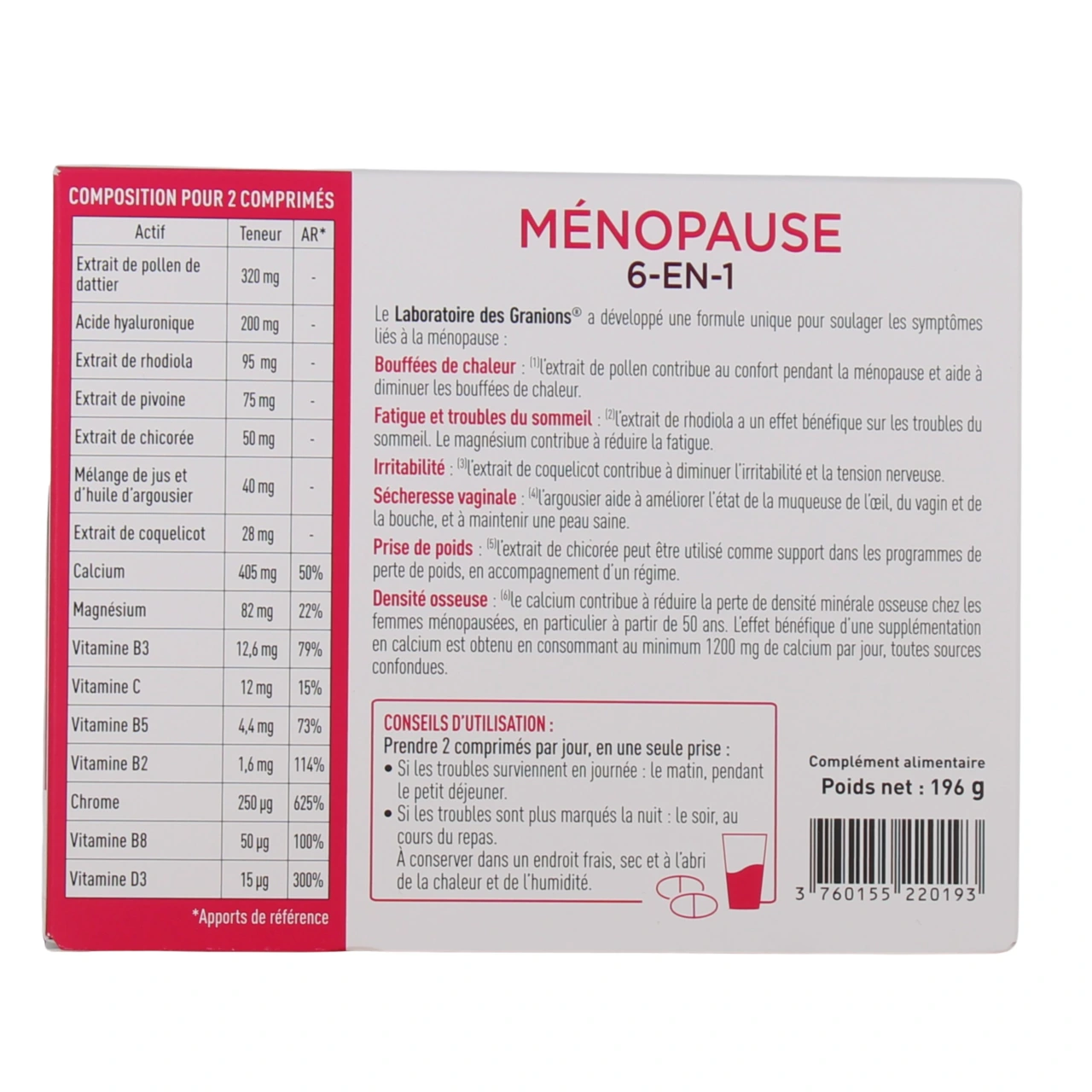 Granions Ménopause 6-en-1 Sans Hormones - Vue 6