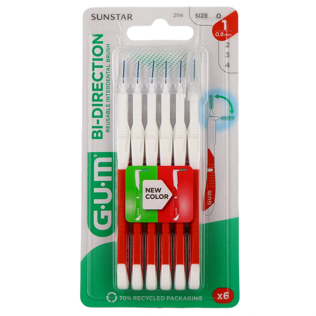 Gum Bi-Direction Brossettes interdentaires 6 Brossettes - Vue 2