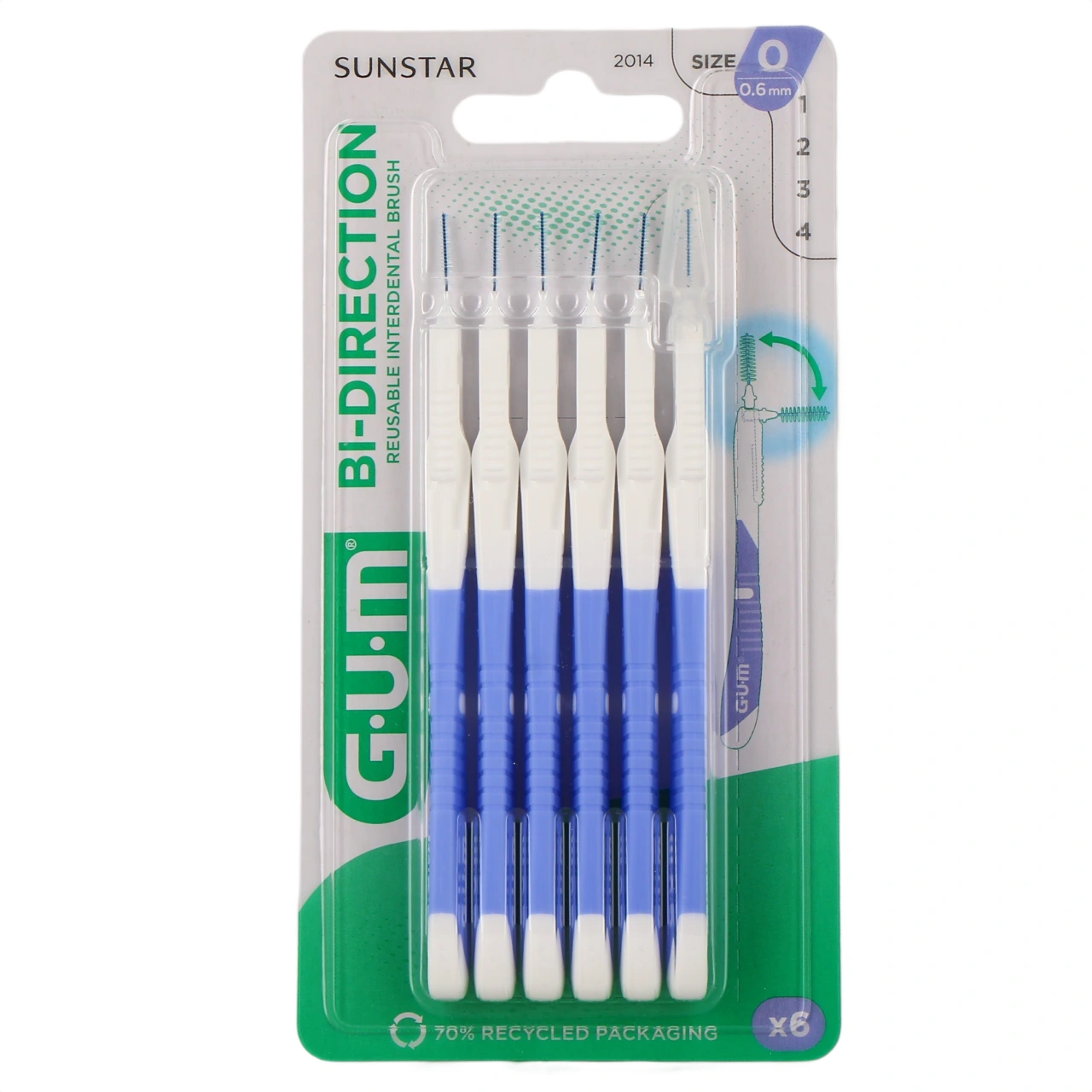 Gum Bi-Direction Brossettes interdentaires 6 Brossettes - Gum