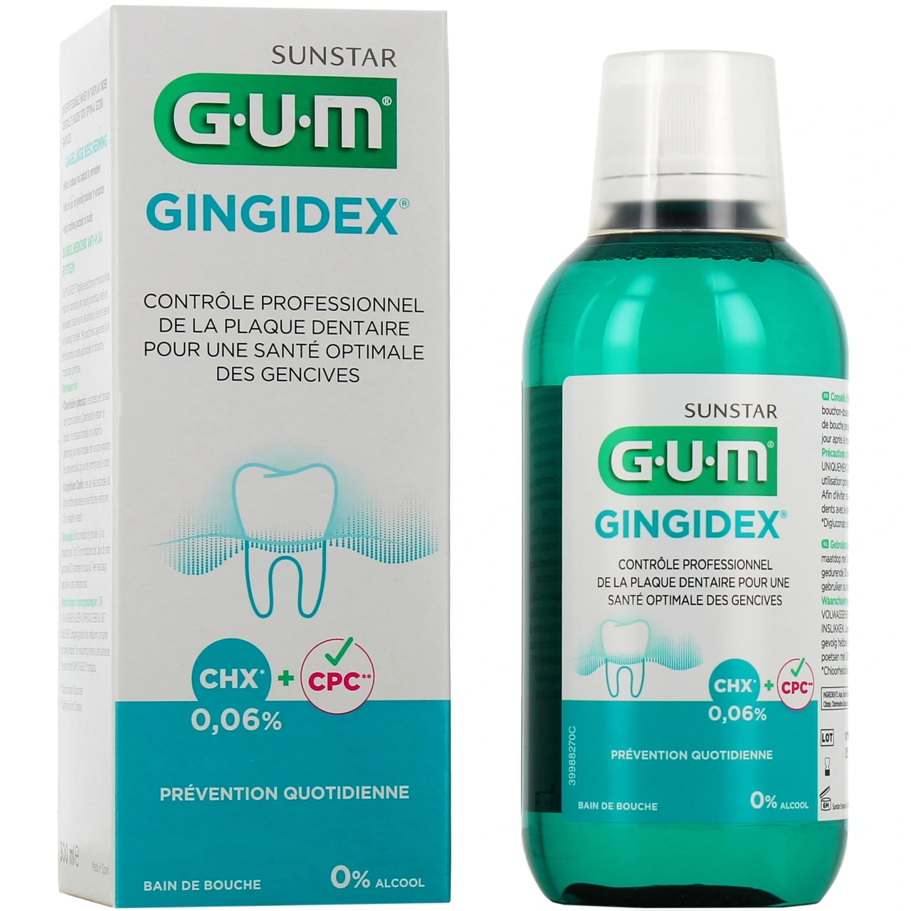 Gum Gingidex Bain de bouche 0,06 % Prévention Quotidienne - Gum