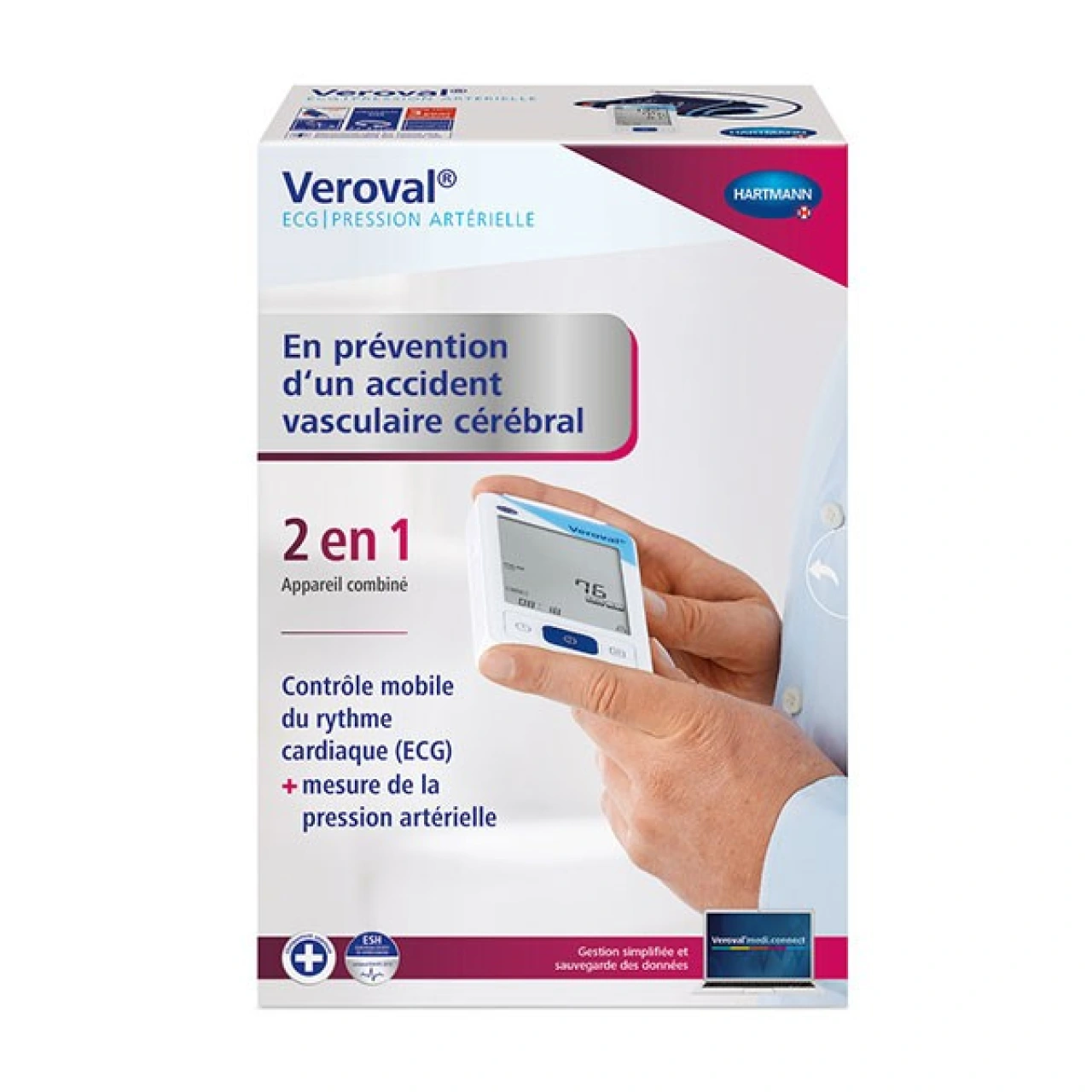 Hartmann Veroval Tensiomètre Combiné 2 en 1 ECG Connecté - Hartmann