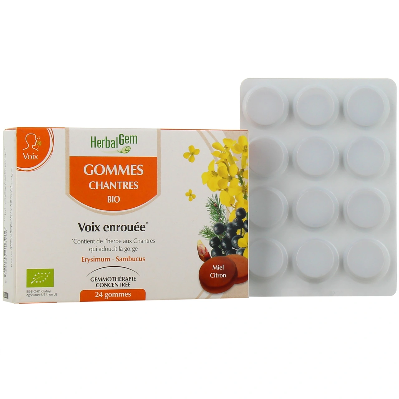 Herbalgem Gommes Chantres Bio Voix Enrouée - Herbalgem
