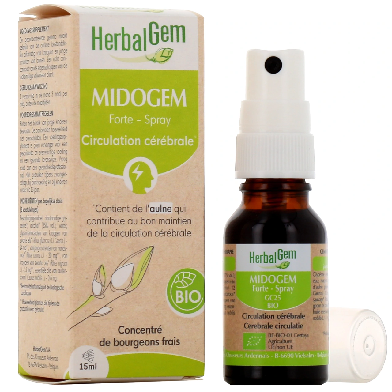 Herbalgem Midogem Forte Circulation Cérébrale Bio - Herbalgem