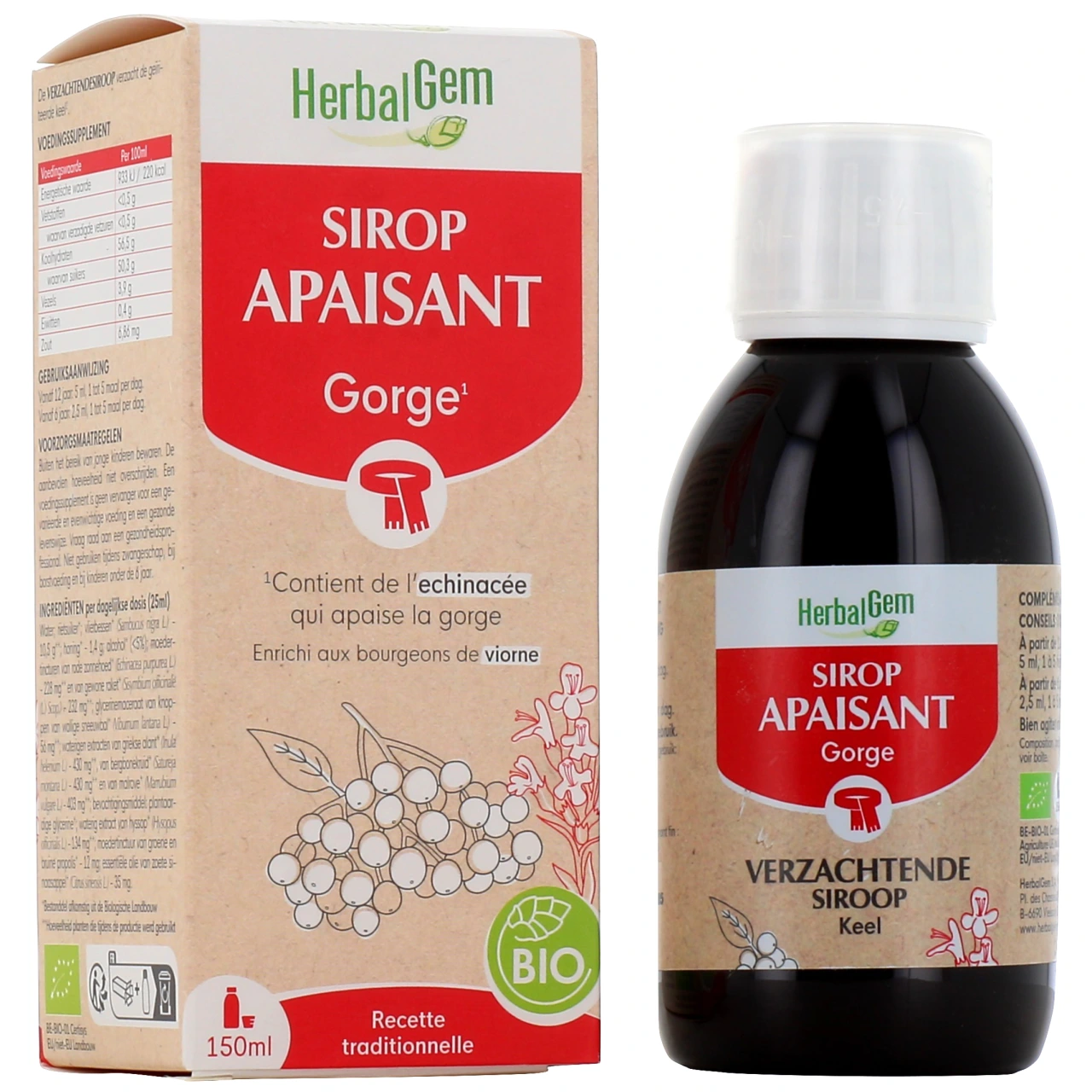 Herbalgem Sirop Refroidissements Gorge Bio - Herbalgem