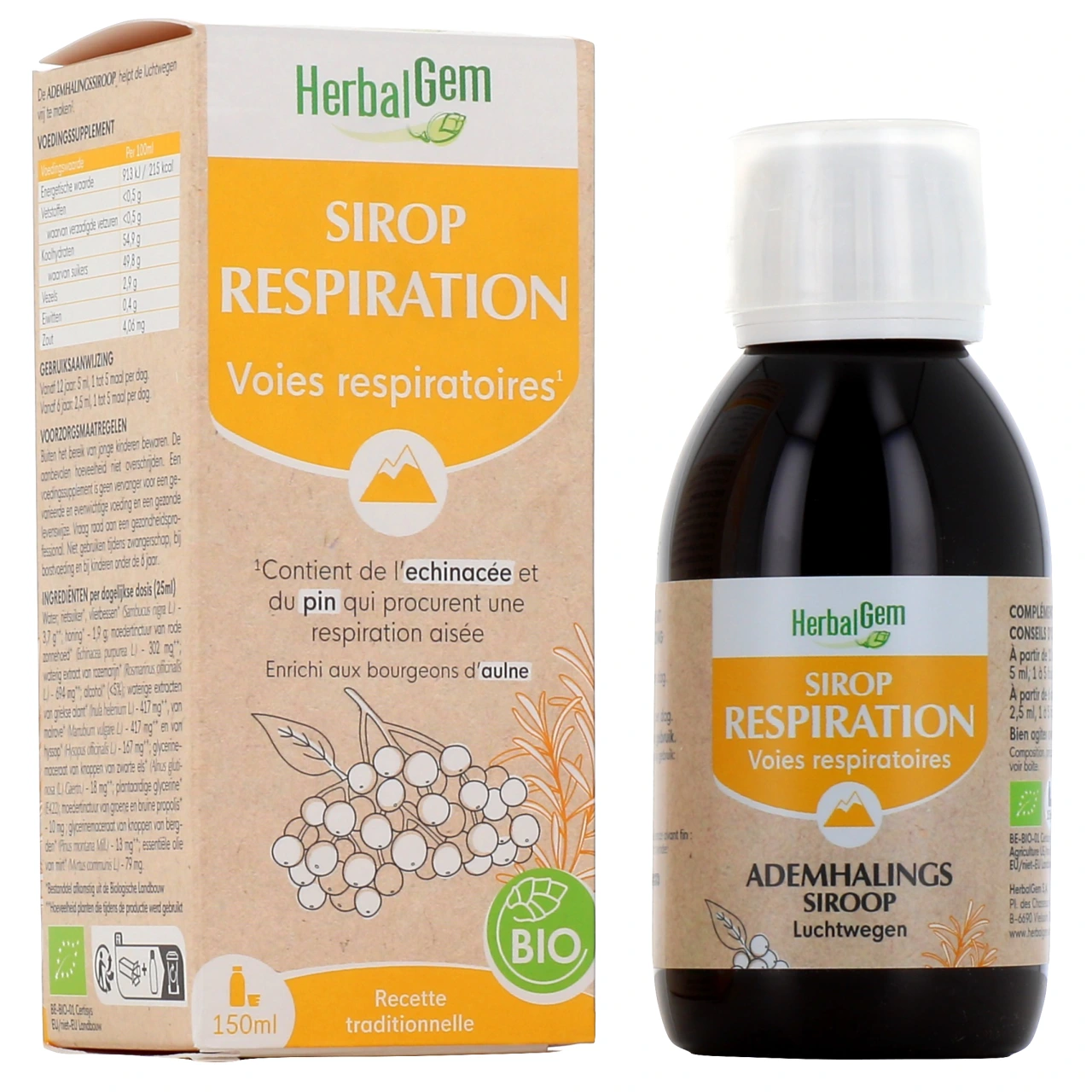 Herbalgem Sirop Respiration Bronches Bio - Herbalgem