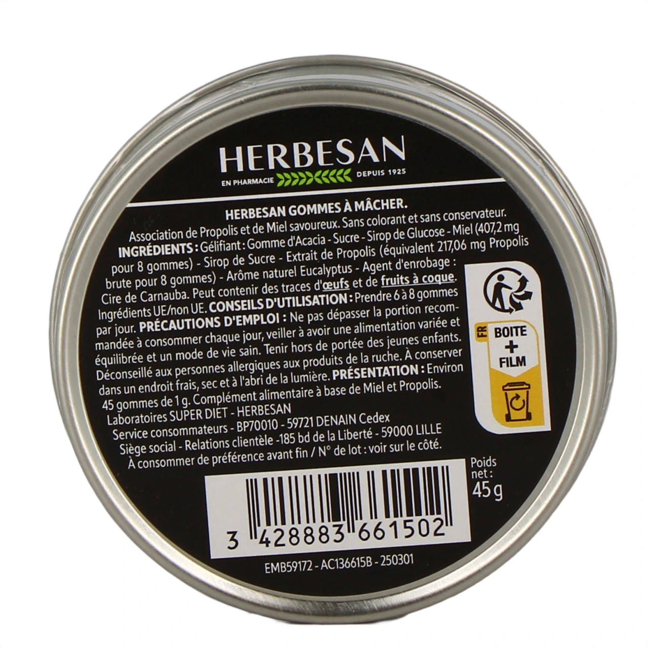 Herbesan Gommes à Mâcher Miel Propolis - Vue 2
