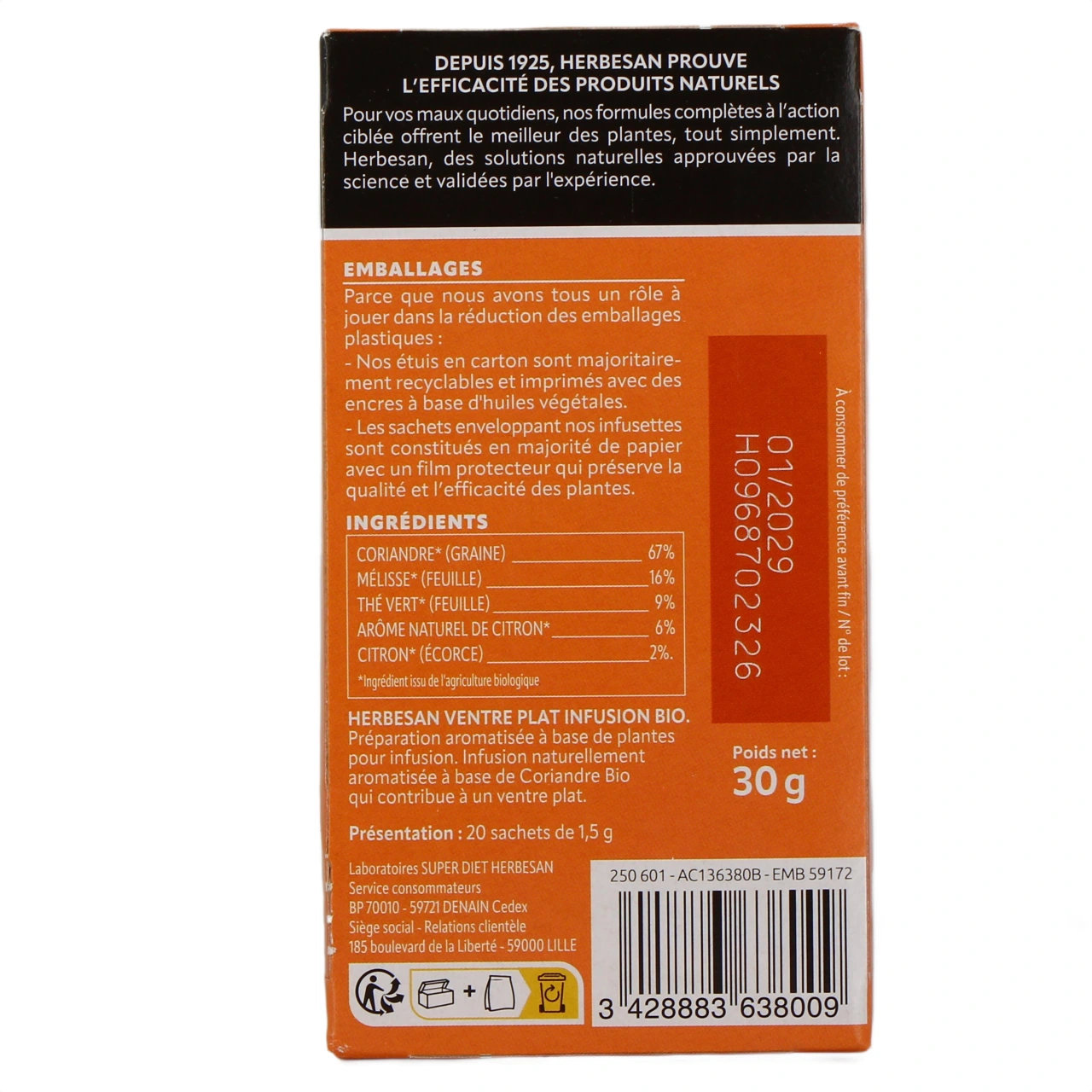 Herbesan Infusion Bio Ventre Plat - Vue 3
