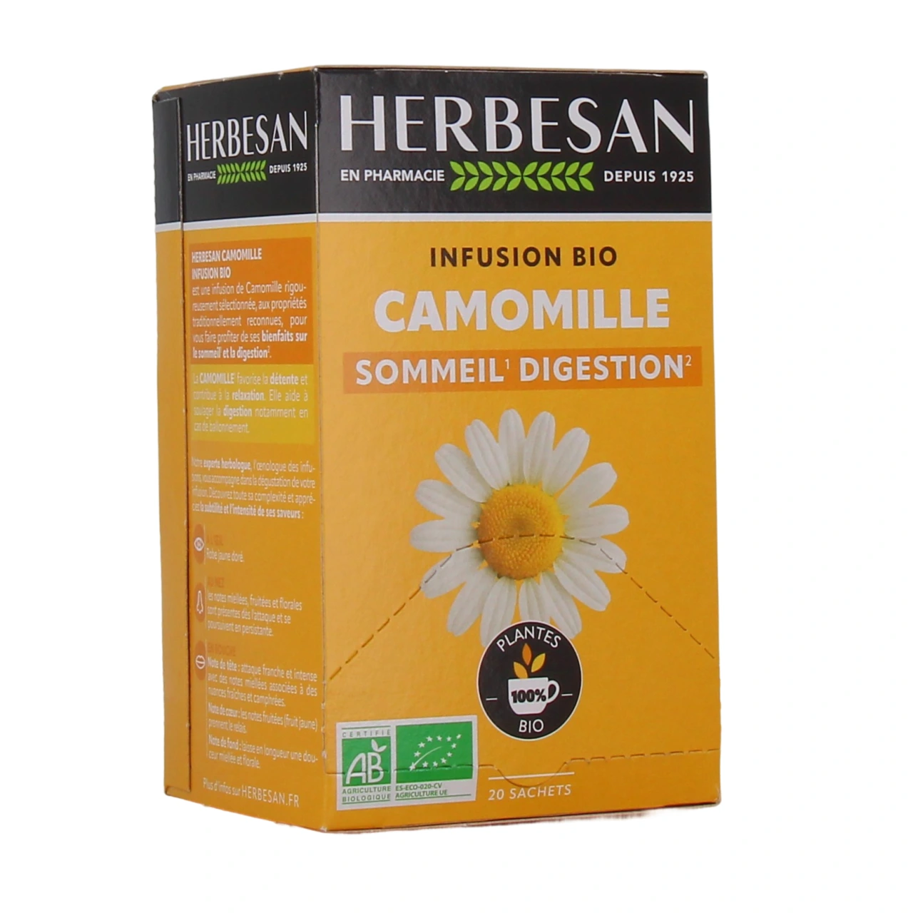 Herbesan Infusion Camomille Bio Sommeil Digestion - Herbesan