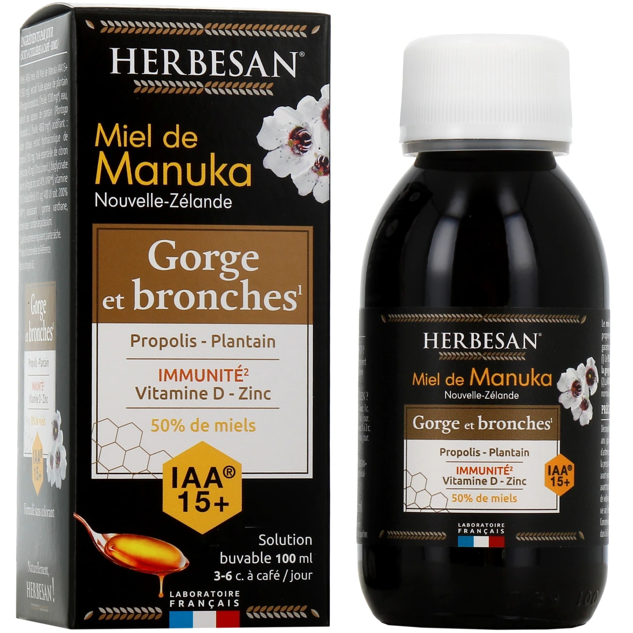 Herbesan Miel de Manuka Sirop Gorge et Bronches - Vue 4