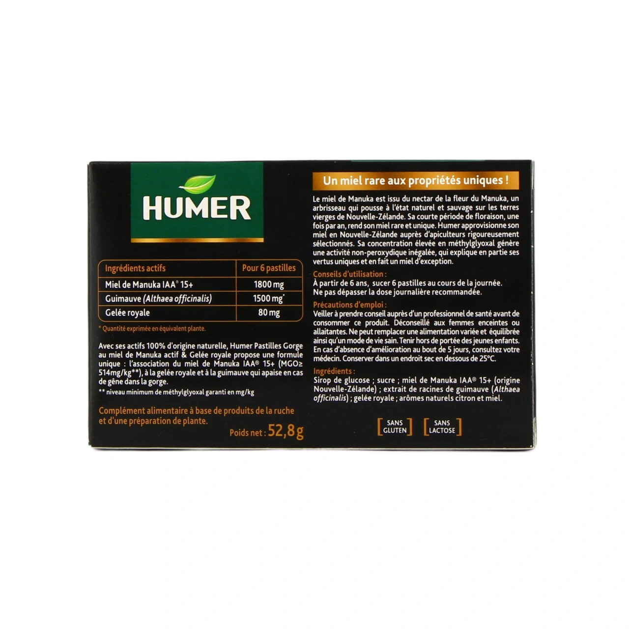 Humer Pastilles Gorge au Miel de Manuka Actif - Vue 3