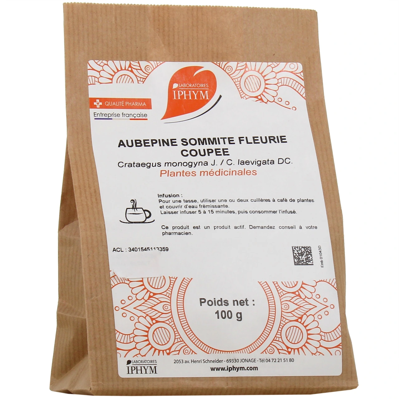 Iphym Aubépine Sommité Fleurie Coupée - Iphym
