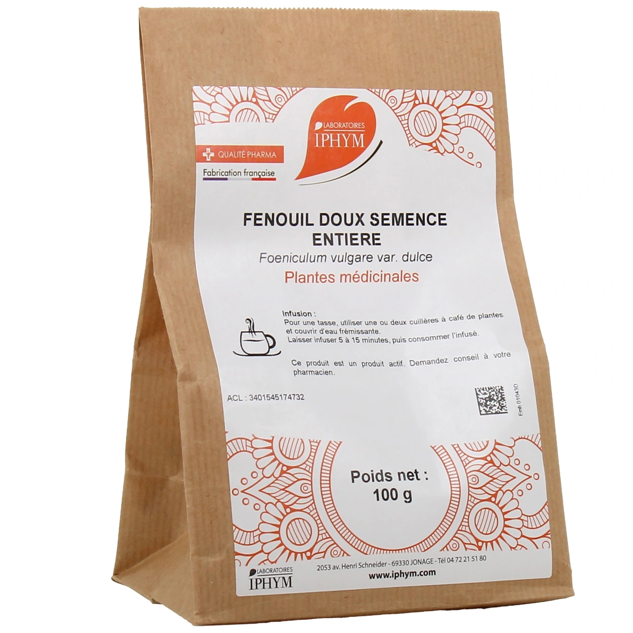 Iphym Fenouil Doux Semence Entière - Iphym